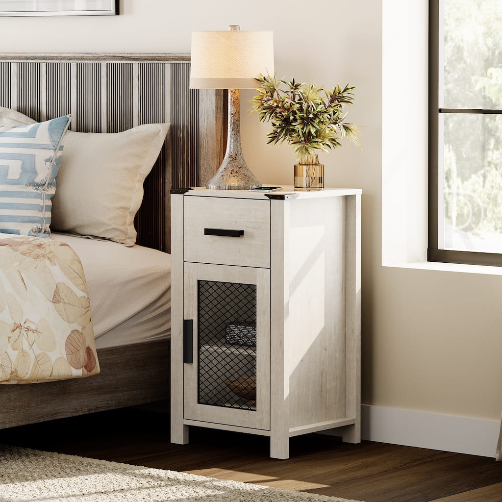 WAMPAT End Table with Stroage, Sofa Side Table