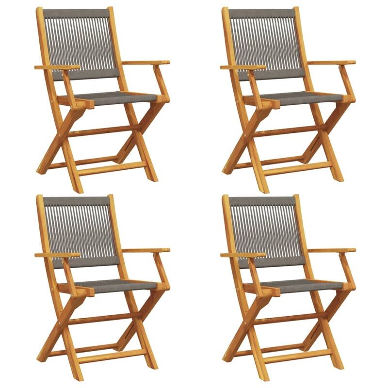vidaXL Folding Patio Chairs Outdoor Garden Seating Furniture Solid Wood Acacia - 22.4 x 21.3 x 35.8