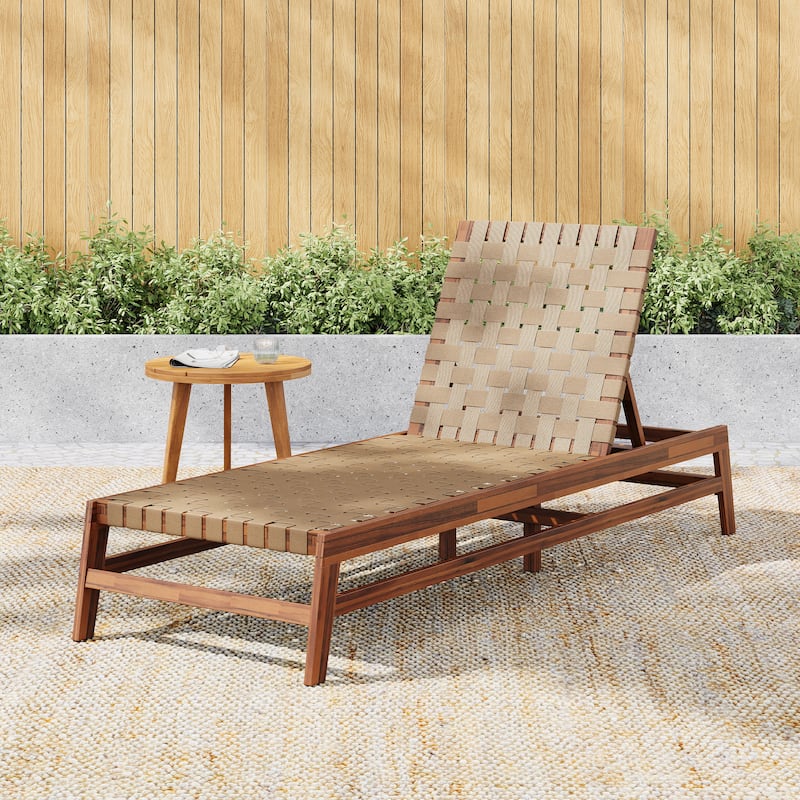 Christopher Knight Home - Benfield Outdoor Acacia Wood and Rope Chaise Lounge