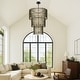 preview thumbnail 6 of 11, Varaluz Park Row 18-Light 3-Tier Chandelier - Matte Black/French Gold