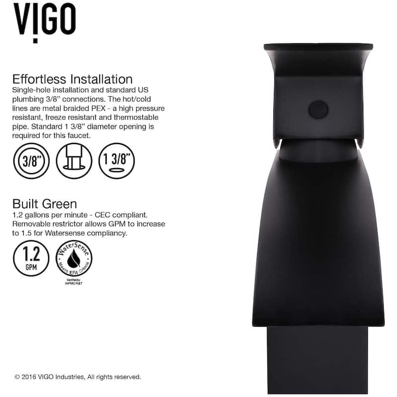 Vigo Satro 1.2 GPM Single Hole Bathroom Faucet