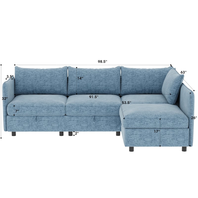 Christopher Knight Home - Ashton Modular Sectional Sofa with Storage and Sleeper Function
