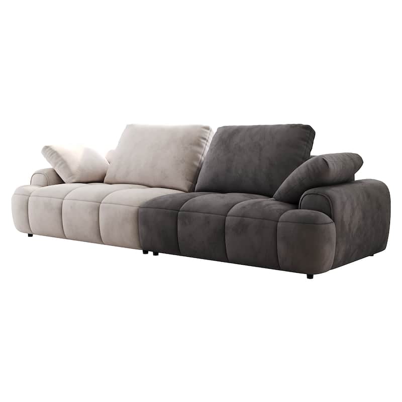 Spacious 3-Seat Modern Sofa with Velvet Upholstery and Easy Assembly