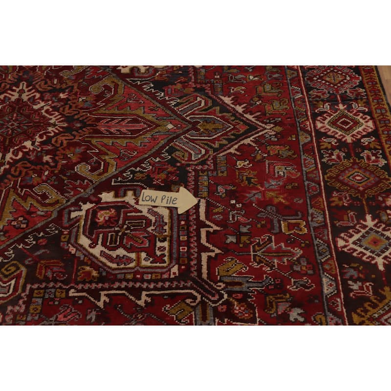 Hand Knotted Oriental 100% Wool Carpet Traditional Medallion Red Heriz Area Rug - 12' 5'' X 9' 0''