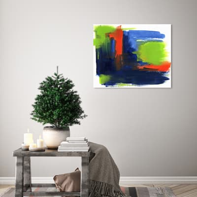 Wynwood Studio Canvas Abstract Citricos Blue and Modern & Contemporary Wall Art Canvas Print