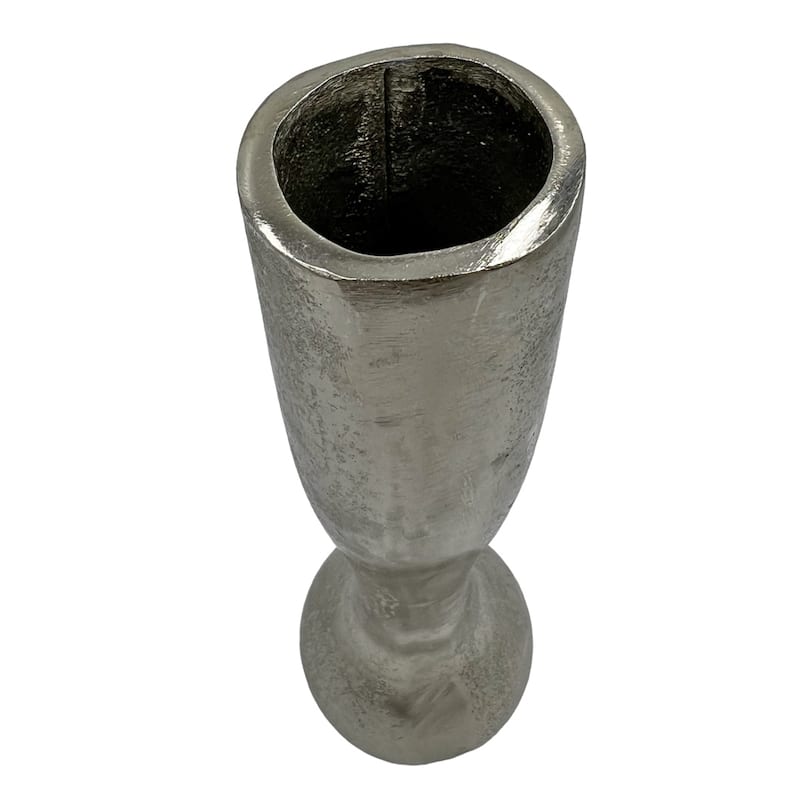 16 Inch Tall Decorative Handmade Aluminum Long Round Flower Vase