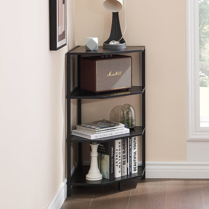 VECELO Modern Nightstands with 4-Tier Shelves Corner Side Table(Set of 2)
