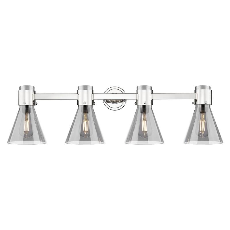 Innovations Lighting 464-4W-G464C-7SM Lawton Cone 4 Light 34" Wide - Polished Nickel