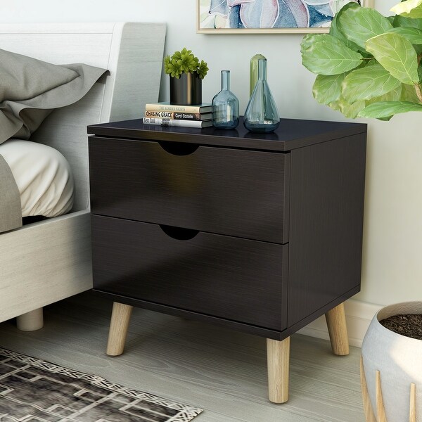 Carson Carrington Gjovik Contemporary Cappuccino 2drawer Nightstand