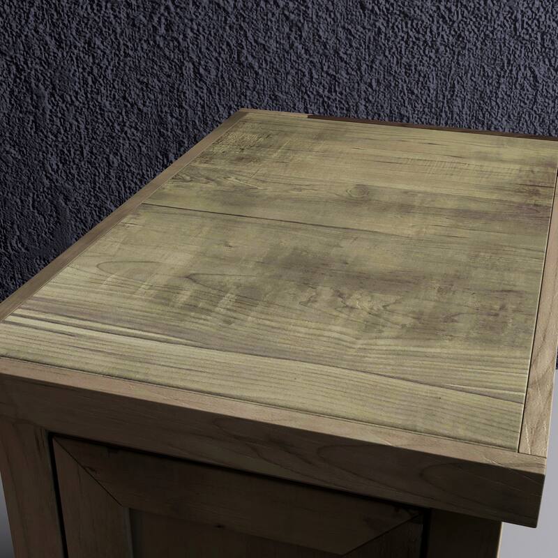 Bridgevine Home Joshua Creek 14 inch Chairside Table, No Assembly Required, Barnwood Finish