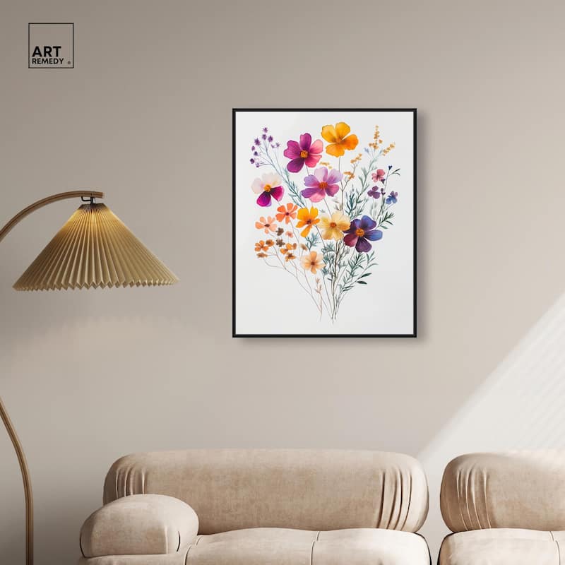 Watercolor Wildflower Canvas by Art Remedy