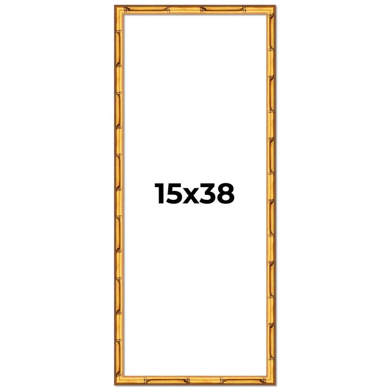 15x38 Frame Gold Bamboo Picture Frame Modern Photo Frame Includes UV Acrylic Shatter Guard Front Acid Free Foam Backing Board