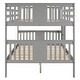 preview thumbnail 7 of 10, Full over Full Bunk Bed with Ladder,Gray, No Box Spring Needed, Solid Pine Wood Construction