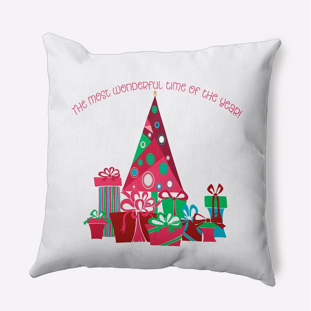 Tree and Gifts Christmas Indoor/Outdoor Throw Pillow