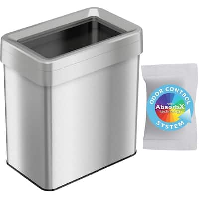 iTouchless 16 Gal Stainless Steel Rectangular Open Top Trash Can