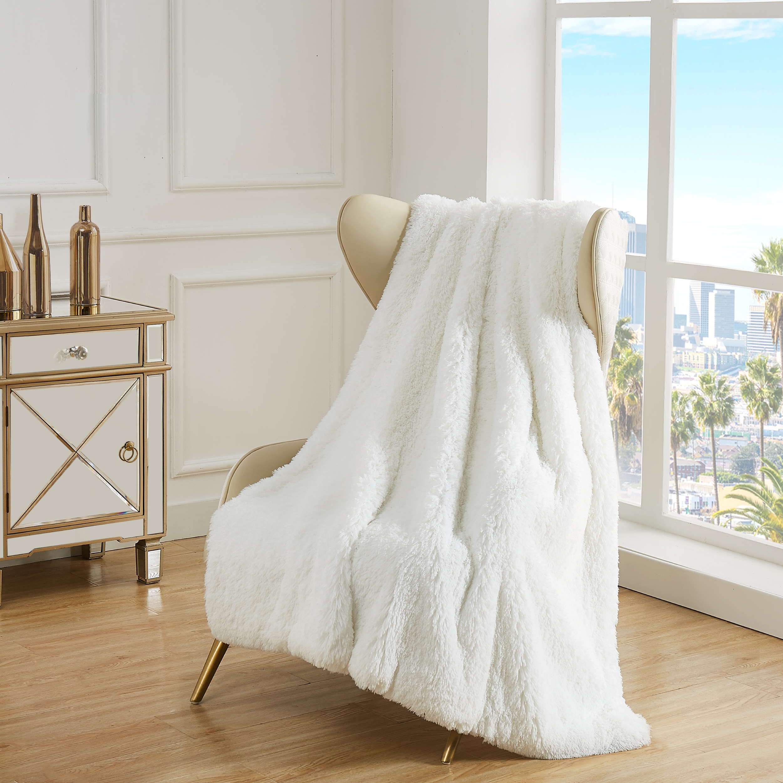 Cream best sale fluffy throw