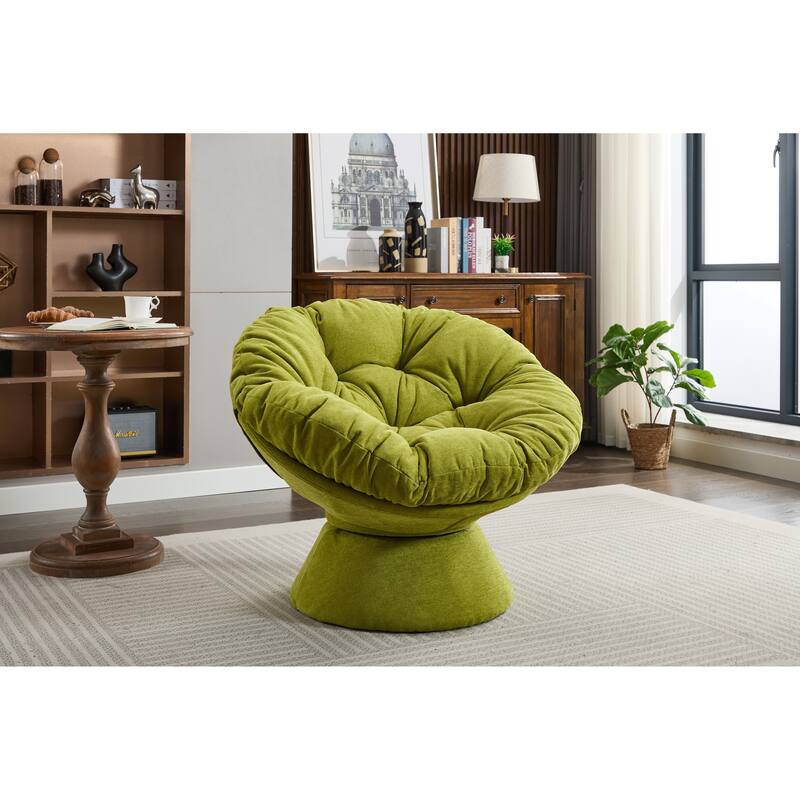 Oversized Swivel Accent Chair, 360-Degree Swivel Barrel Chair, Papasan Chair for Living Room and Bedroom Comfort