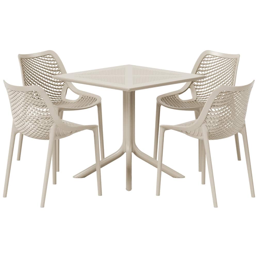 Frond and Form 4-Person Outdoor Square Dining Set