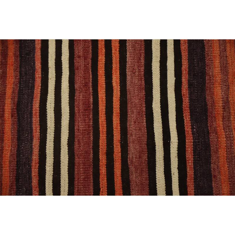 Hand Woven Oriental 100% Wool Carpet Southwestern Geometric Oranges & Rust Kilim Area Rug - 9' 8'' X 4' 10''