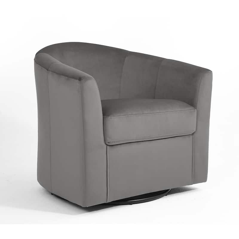 Modern Velvet Upholstered Swivel Barrel Chair for Living Room Lounge