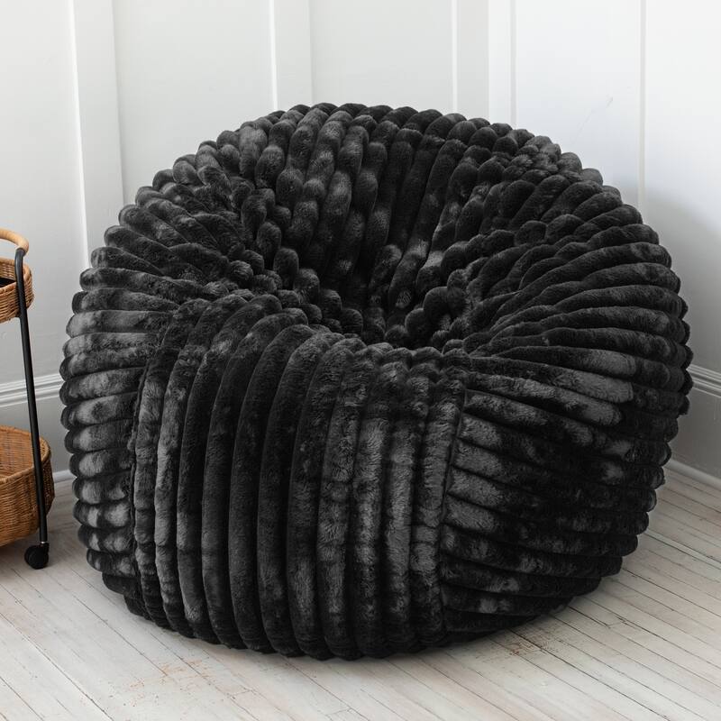 Jaxx Saxx 5 Foot Large Bean Bag Chair w/ Removable Cover for Adults, Mondo Fur