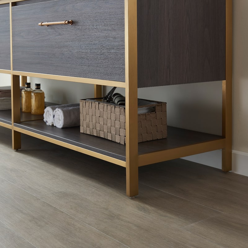 Murcia 72" Double Vanity in Suleiman Oak with Stone Countertop