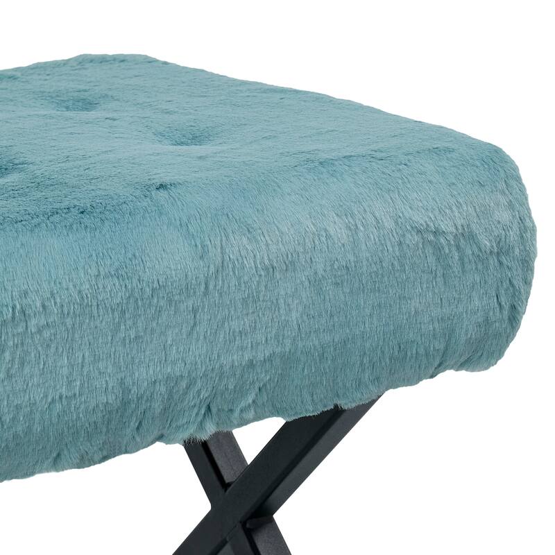 FauxFur Ottoman Vanity Stool 19"X19"X19".