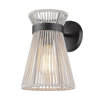 Avon 1 Light Wall Sconce - Bleached Raphia