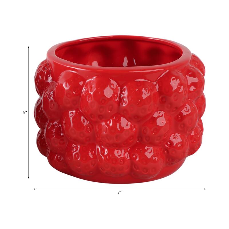 Textured Stoneware Ceramic Planter with Sculpted Bulbous Design