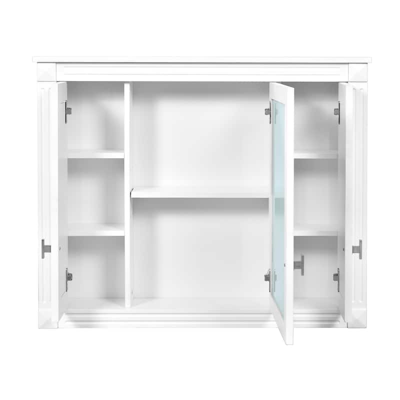 Bathroom Wall Mounted Cabinet with Mirror, Medicine Cabinet with 4 Shelves, Mirrored Door Over Toilet Storage Cabinet