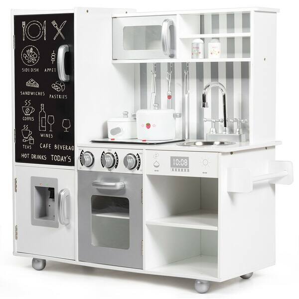 Costway Wood Kitchen Toy Kids Cooking Pretend Play Setw On Sale Overstock 31576092