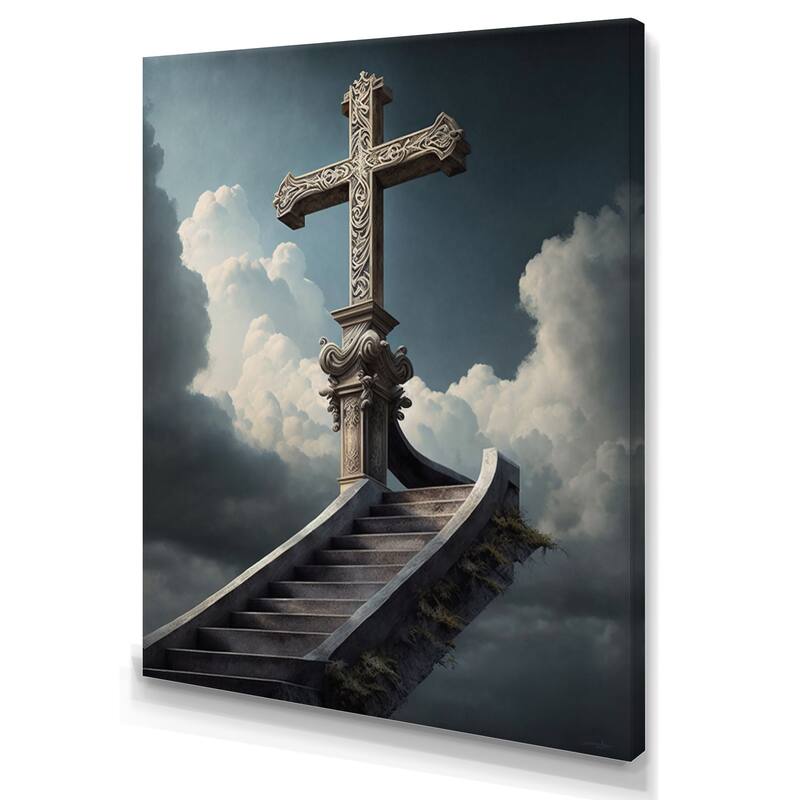Designart 'Stairway To Nowhere' Spiritual Canvas Wall Art