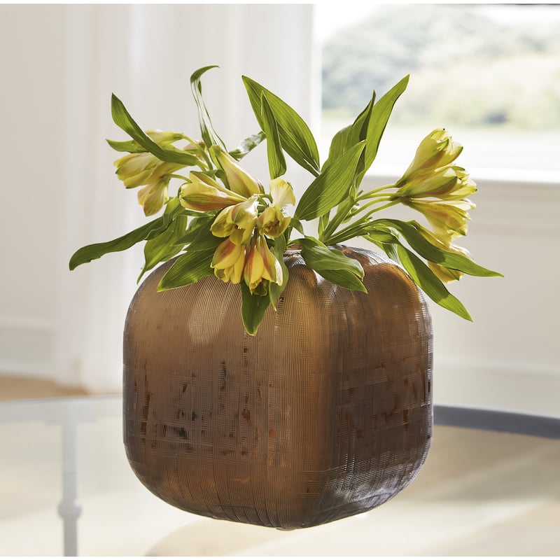 Signature Design by Ashley Capard Brown Vase - 7" W x 7" D x 8" H
