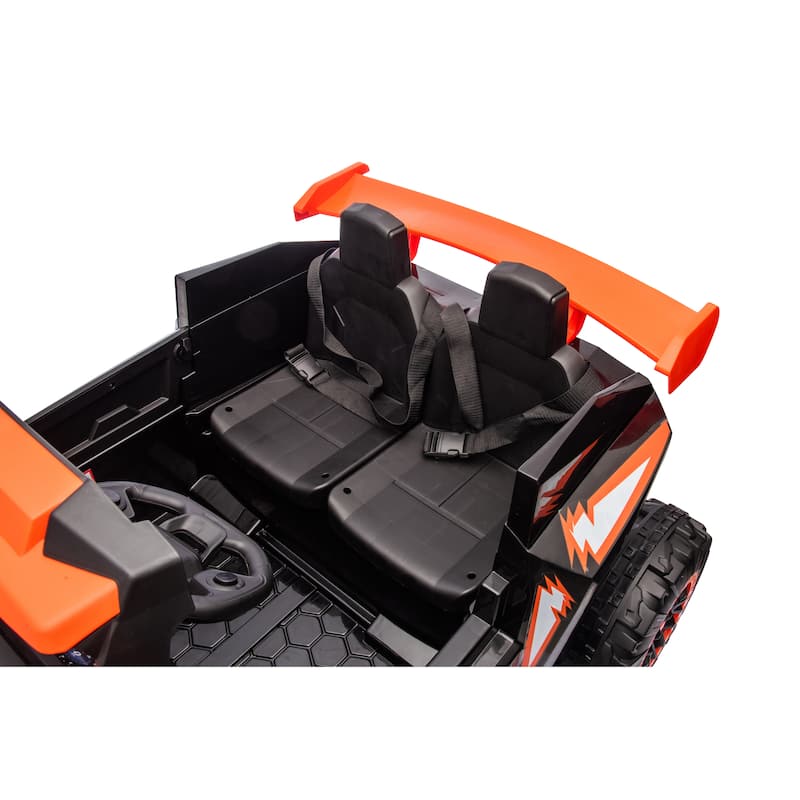 24V Kids Ride-On Car Electric Car with Police Lights, Toddler Vehicle Ride on Jeep with Parent Remote