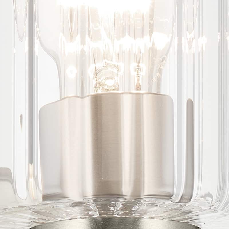 Kichler Lighting Gioe 9.5" 1-Light Wall Sconce with Clear Fluted Glass in Brushed Nickel