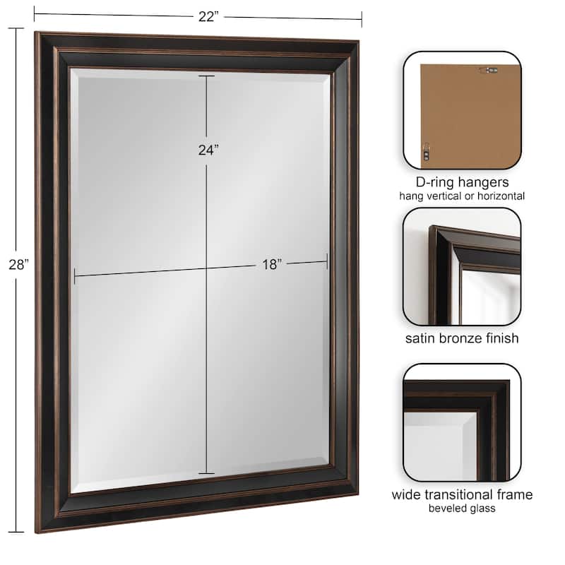 Kate and Laurel Whitley Framed Rectangle Wall Mirror