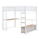 preview thumbnail 8 of 32, Full Metal Gaming Loft Bed with LED, Desk & Drawers