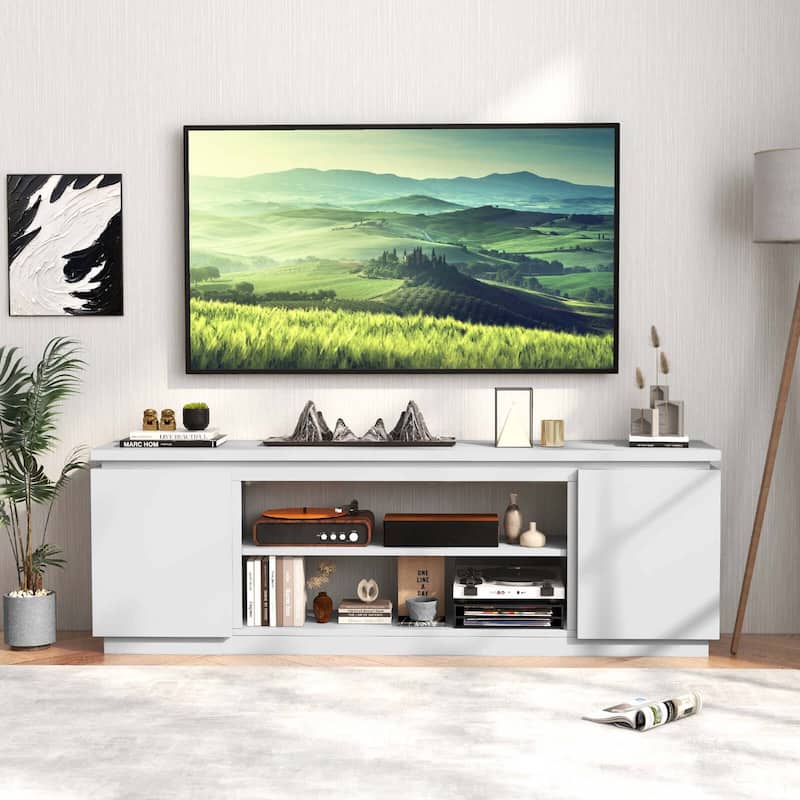 Costway Fireplace TV Stand for TVs up to 80" with Electric Fireplace 3 - See Details