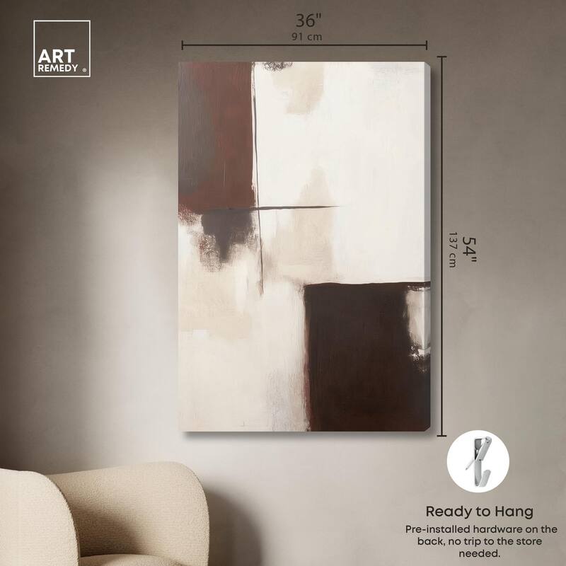 Burgundy and Beige Canvas by Art Remedy, Gallery Wrapped