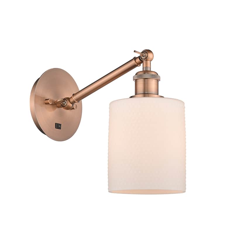 Innovations Lighting 317-1W-13-6 Cobbleskill Sconce Cobbleskill 13" - Antique Copper / Matte White