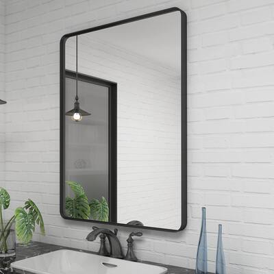 24x36 Inch Black Aluminium Frame Bathroom Mirror