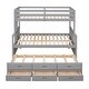 preview thumbnail 27 of 55, Impression & Beautiful Design Twin-Over-Full Bunk Bed with Twin size Trundle, Separable Bunk Bed with Drawers