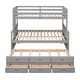 preview thumbnail 8 of 17, Twin-over-Full Bunk Bed with Twin Size Trundle Bed, Kids Separable Bunk Bed with Drawers and Headboard Included
