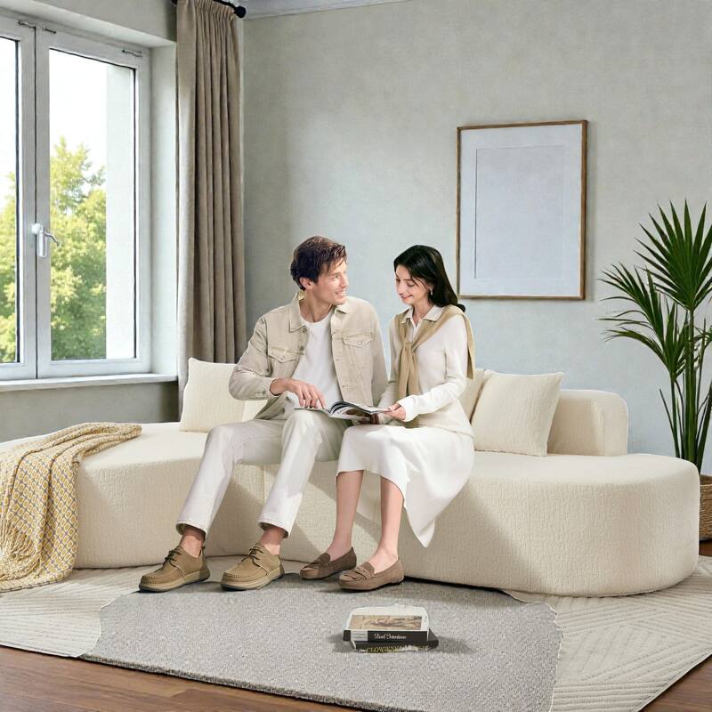 112.2" L-Shaped Boneless Sectional Sofa with Chaise, Chenille Upholstery, Memory Foam, No Assembly