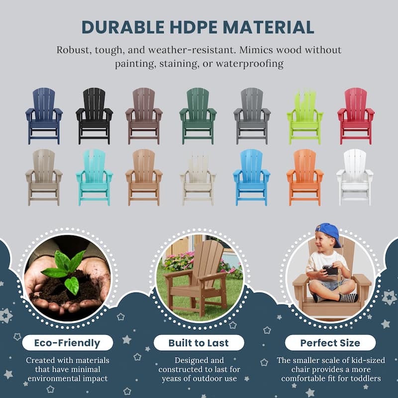 Laguna Kids Outdoor Poly Adirondack Chair (Set of 4)
