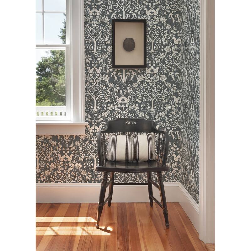 A-Street Prints Leo Grey Tree Wallpaper