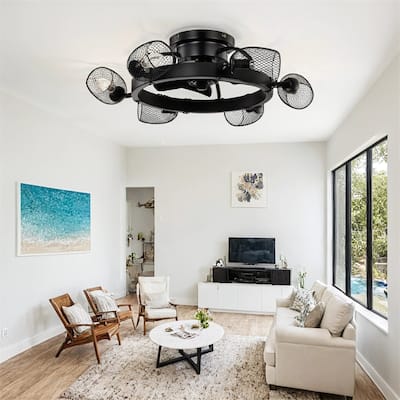 25.8''Industrial Ceiling Fan with Remote Control,5 Blades Ceiling Fan
