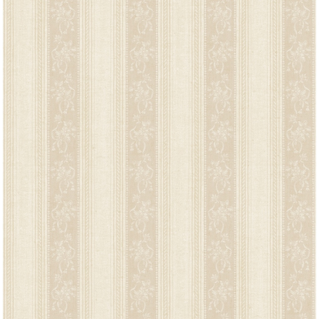 Seabrook Designs Donnington Floral Stripe Unpasted Wallpaper