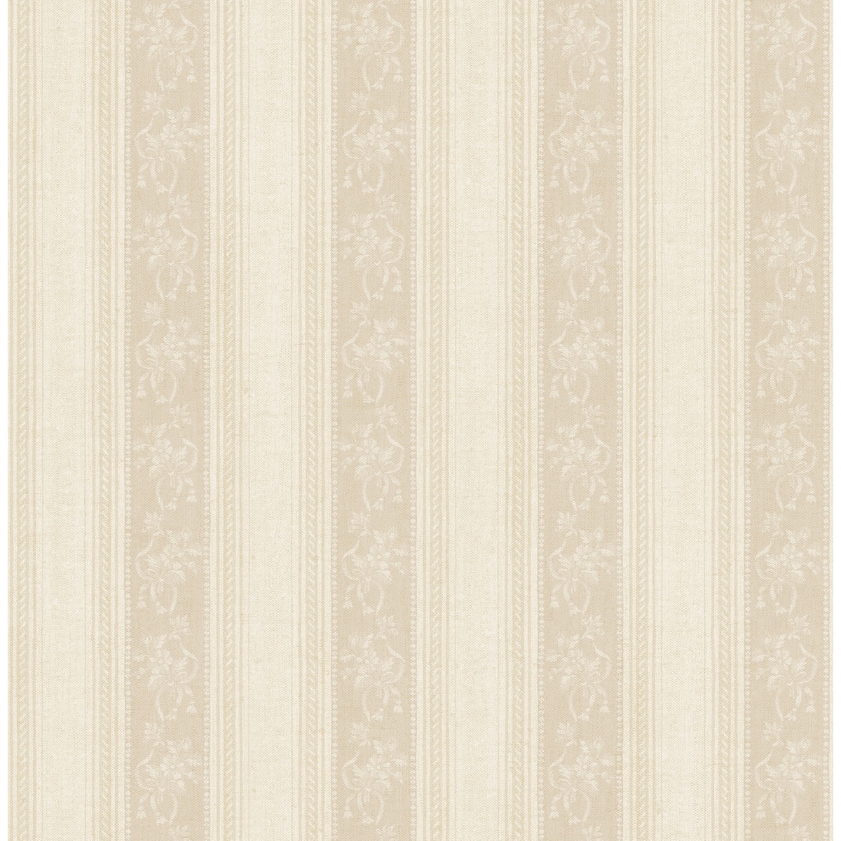 Seabrook Designs Donnington Floral Stripe Unpasted Wallpaper