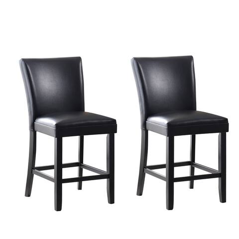 CTEX Set of 2 Counter Stool with Solid Wood High elasticity and Curved comfortable backrest